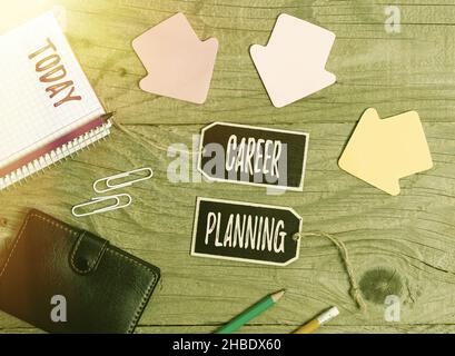 Sign displaying Career Planning. Business idea Strategically plan your career goals and work success Collection of Blank Empty Sticker Tags Tied With Stock Photo