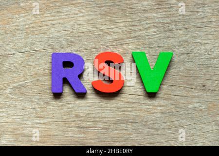 Alphabet letter in word RSV (Respiratory syncytial virus) on green ...