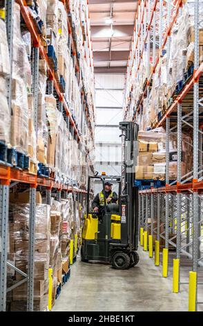 Warehouse shelving with stock Stock Photo