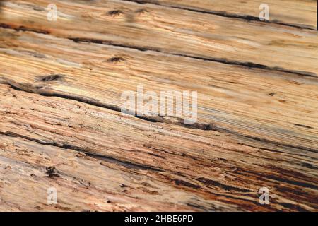 old wooden background, wooden background from old planks, diagonal arrangement of boards, close-up selective focus Stock Photo