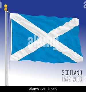 Scottish historical flag, Scotland, 1542 - 2003, vector illustration Stock Vector