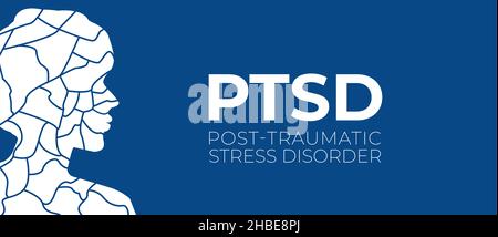 PTSD Post-Traumatic Stress Disorder Trauma Vector Illustration with Person Stock Vector