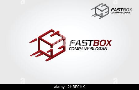 Fast Box Icon Logo Design Element. Ideal for a variety of communication, services, striving to new heights, velocity, to show the speed and accuracy. Stock Vector