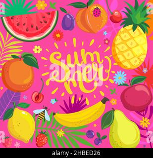 Bright summer banner for 2022. Stock Vector
