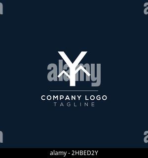 Letter Y monogram alphabet with the mountain peak. Mountain Logo sign symbol. Modern vector logo design for the business, and company identity. Stock Vector