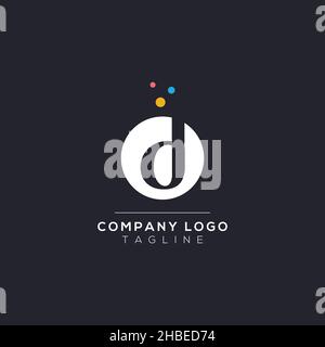 Dots Letter D Logo. D Letter Design Vector with Dots. Vector Lettering Illustration of a Colorful Alphabet with Bubbles. Stock Vector