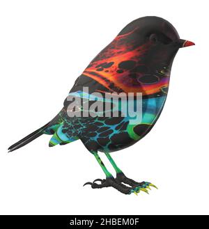 Neon Colors Bird Decoration Figurine Statue Stock Vector
