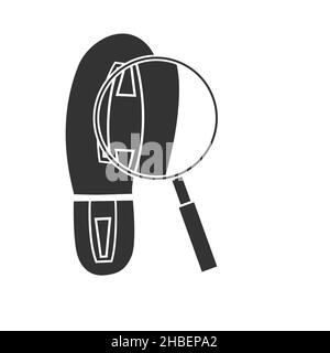 Search foot print and magnifying glass icon vector Stock Vector