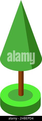 green ismetric tree vector illustration element for game design. Stock Vector