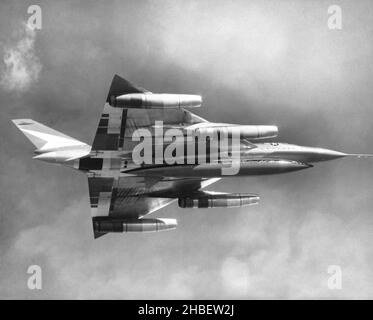 US military Convair Hustler B58 jet loaded with bombs Stock Photo