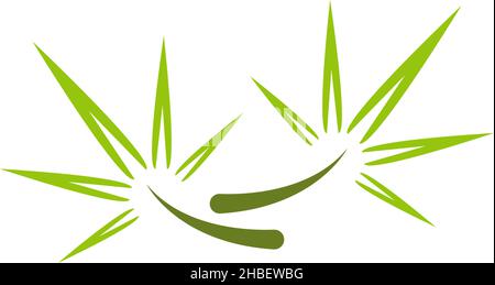 Bamboo tree logo icon design illustration vector template Stock Vector