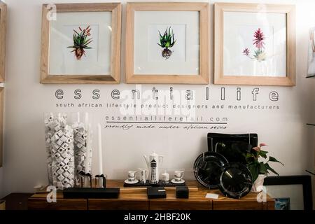 JOHANNESBURG, SOUTH AFRICA - Oct 19, 2021: Some items on display at the exhibitor stand at ahand-made design fair Stock Photo