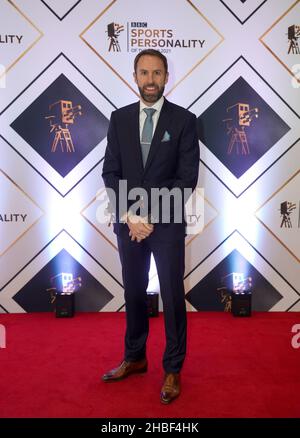 Gareth Southgate on the red carpet prior to the BBC Sports Personality of the Year Awards 2021 at MediaCityUK, Salford. Picture date: Sunday December 19, 2021. Stock Photo