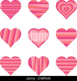 Collection of hearts, vector illustration Stock Vector