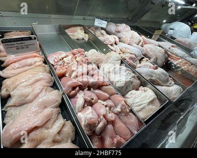 Augusta, Ga USA - 12 19 21: Fresh Market retail grocery store interior holidays Stock Photo