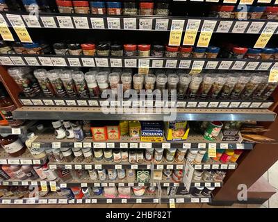 Augusta, Ga USA - 12 19 21: Fresh Market retail grocery store interior holidays Stock Photo