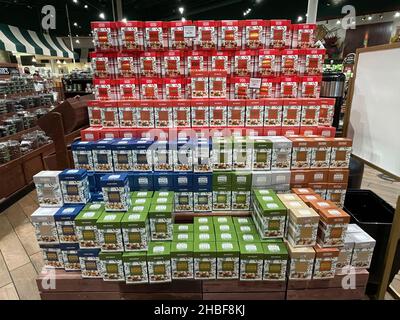 Augusta, Ga USA - 12 19 21: Fresh Market retail grocery store interior holidays Stock Photo