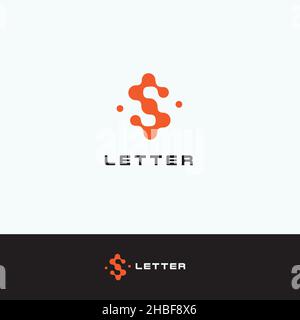 Abstract letter S. Science logo template. Vector illustration Stock Vector