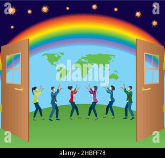 Longing for the world to be normal again. Vector illustration. EPS10. Stock Vector
