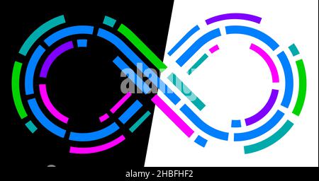Infinity dashed colorful lines sign symbol icon isolated - vector illustration Stock Vector