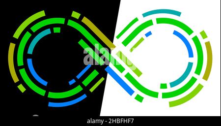 Infinity dashed colorful lines sign symbol icon isolated - vector illustration Stock Vector