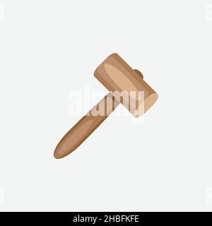 Mallet, Mallet icon. Cartoon of sickle vector. Stock Vector