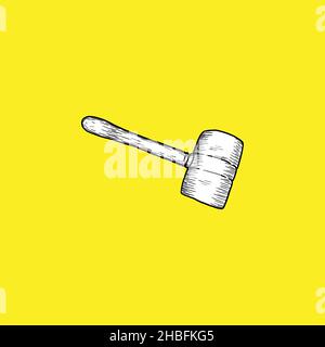 illustration of Mallet. Hand drawn. - Vector Stock Vector