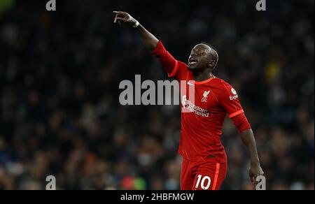 London, England, 19th December 2021. Sadio Mané of Liverpool during the Premier League match at the Tottenham Hotspur Stadium, London. Picture credit should read: Paul Terry / Sportimage Stock Photo