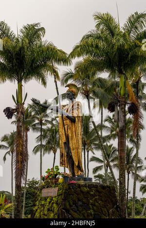 Hawaii, Big Island, Hilo, Wailoa River State Park, King Kamehameha the ...