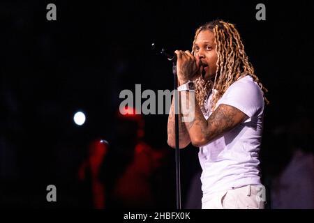 Washington, USA. 19th Dec, 2021. Lil Durk (Durk Derrick Banks) during the iHeartRadio WGCI Big Jam on December 18, 2021, at United Center in Chicago, Illinois (Photo by Daniel DeSlover/Sipa USA) Credit: Sipa USA/Alamy Live News Stock Photo