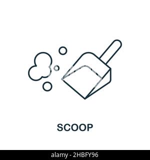 Scoop icon. Line element from cleaning collection. Linear Scoop icon sign for web design, infographics and more. Stock Vector