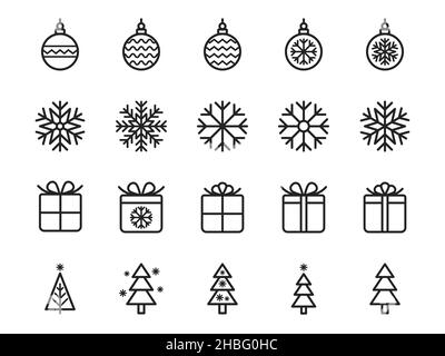 Christmas Icons set. Vector illustration. Stock Vector