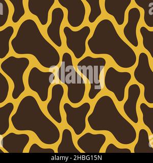 spotted animalistic seamless pattern with giraffe spots, stylish animal print. Stock Vector