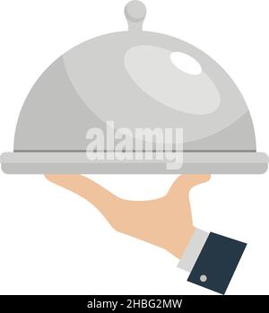 tray icon foods service vector illustration in flat style isolated on white background Stock Vector