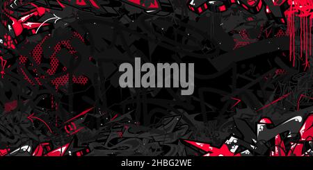 Dark Abstract Hip Hop Street Art Graffiti Style Urban Calligraphy Vector Illustration Background Art Stock Vector