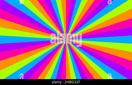 Rainbow color burst background. Rays background in retro style. Vector. Stock Vector