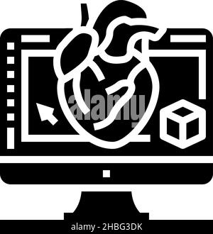 autocad 3d program glyph icon vector illustration Stock Vector Image ...