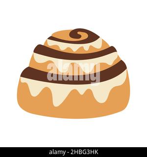 Cinnamon bun. Vector illustration. Stock Vector