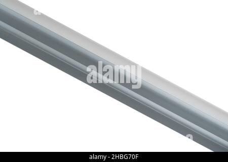 Aluminium profile for windows and doors manufacturing. Structural metal aluminium shapes. Aluminium profiles texture for constructions isolated on whi Stock Photo