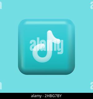 Popular Video Platform Icon. Social Media Tortoise 3D Logotype. Vector illustration Stock Vector