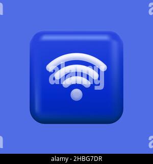 Simple Blue WiFi Icon. 3D Internet Access Element. Vector illustration Stock Vector