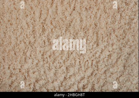 Texture of brown soft fluffy carpet macro close up view Stock Photo