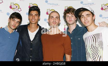 The Wanted backstage at Girlguiding UK's Big Gig at Wembley Arena in London. Stock Photo