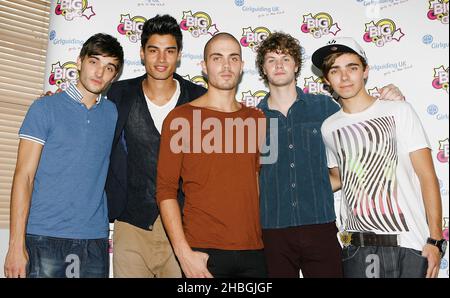 The Wanted backstage at Girlguiding UK's Big Gig at Wembley Arena in London. Stock Photo