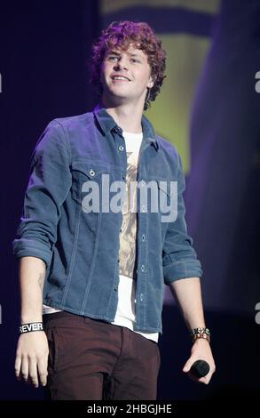 Jay McGuiness of The Wanted performs on stage at Girlguiding UK's Big Gig at Wembley Arena in London. Stock Photo
