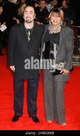 David Gest and Deniece Williams arrive at the UK premiere of Michael Jackson: The Life Of An Icon, at the Empire Cinema in Leicester Square, central London. Stock Photo