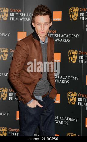 Eddie Redmayne,actor nominee of the Orange British Academy Film Awards Orange Star Rising at BAFTA,London on January 11,2012. Stock Photo