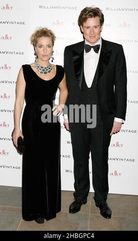 William Vintage and Gillian Anderson attending a private dinner held at Hansom Hall at St Pancras Renaissance Hotel in London. Stock Photo