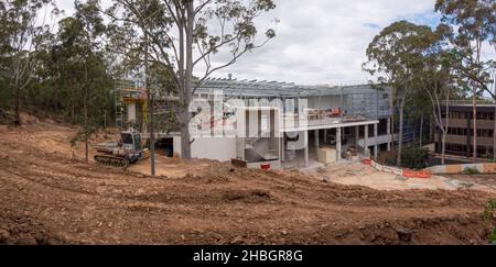 A panoramic view of the new Bunnings $50m DIY warehouse store at Pymble, Sydney, New South Wales, Australia due for completion in 2022 Stock Photo