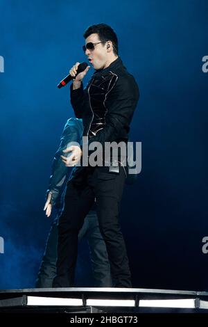 Jordan Knight of NKOTB (New Kids on the Block) performs at the 02 Arena, London Stock Photo